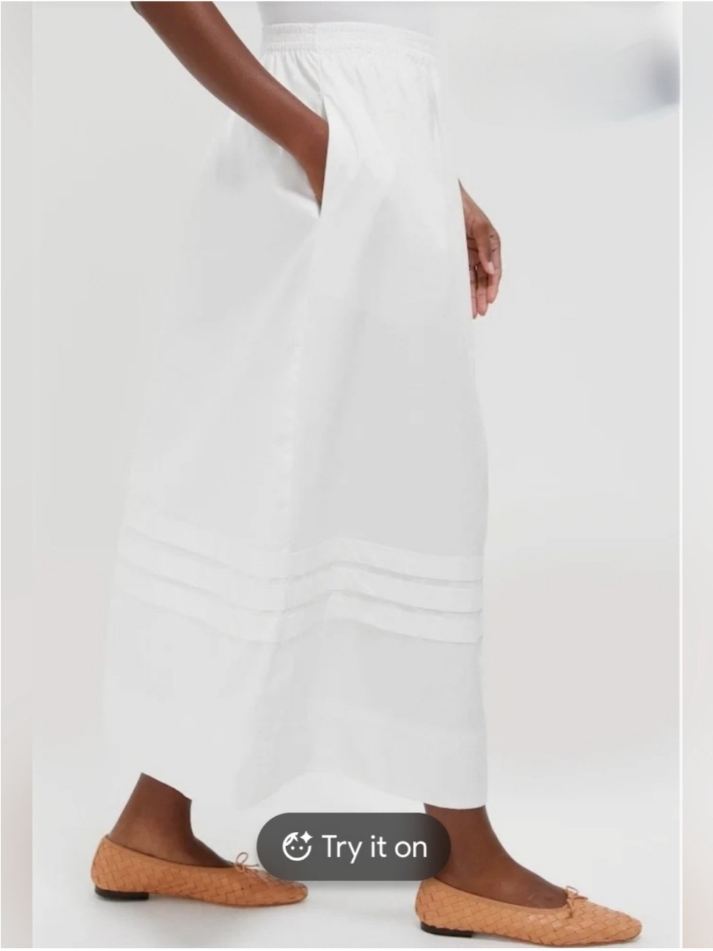 Tuckernuck White Pintuck 100% Cotton Midi Skirt Size Medium NWT - Picture 11 of 11